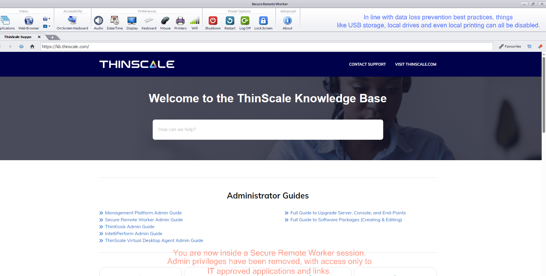 screenshot of Secure Remote Worker